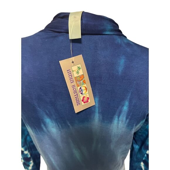 nwt blue tie dye cardigan blouse sweater by india boutique - Picture 3 of 8